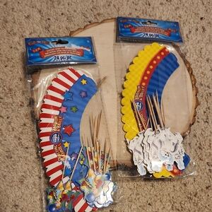 Ringling Bros Barnum & Bailey 2 NEW Sets Of Cupcake Wraps & Picks
